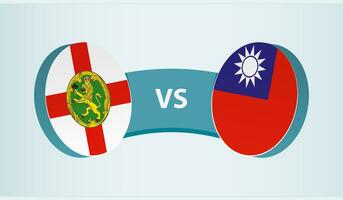 alderney gegen Taiwan, Mannschaft Sport Wettbewerb Konzept. vektor