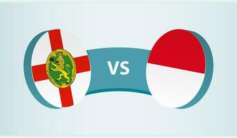 alderney mot Indonesien, team sporter konkurrens begrepp. vektor