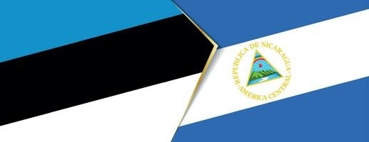 Estland und Nicaragua Flaggen, zwei Vektor Flaggen.