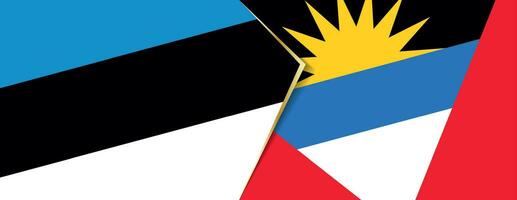 Estland und Antigua und Barbuda Flaggen, zwei Vektor Flaggen.