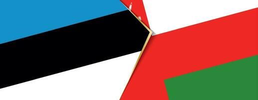 Estland und Oman Flaggen, zwei Vektor Flaggen.