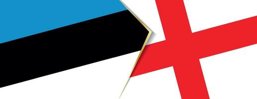 Estland und England Flaggen, zwei Vektor Flaggen.