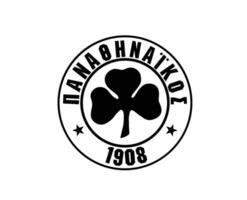 panathinaikos Aten klubb logotyp symbol svart grekland liga fotboll abstrakt design vektor illustration