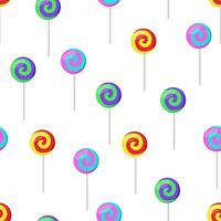 nahtlos Muster Süss Süßigkeiten Lutscher auf ein Stock, Hintergrund Hintergrund vektor