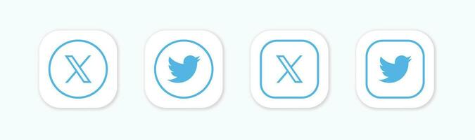 Twitter ny logotyp . Twitter ikoner. ny Twitter logotyp x 2023. x social media ikon. vektor