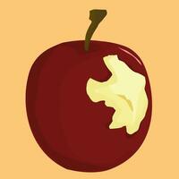Bitten röd äpple vektor illustration