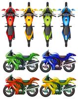 Sats med motorcykel i många färger vektor