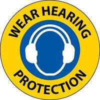 försiktighet bära hörselskydd på transparent bakgrund vektor