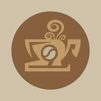 Kaffee. Banner zum Cafe, Restaurant, Kaffee Träume Thema. Kaffee Tasse Symbol im das Linie Stil. Vektor Illustration auf ein braun Hintergrund