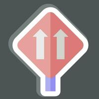 klistermärke ett sätt trafik. relaterad till väg tecken symbol. enkel design redigerbar. enkel illustration vektor