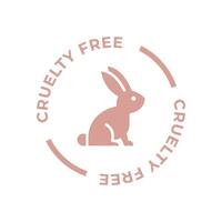 grymhet fri ikon. inte testade på djur med kanin silhuett märka. vektor illustration.