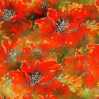 levande akvarell röd vallmo blommig vektor