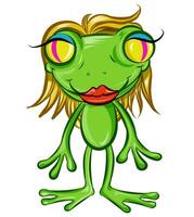 blond sexy Frosch Charakter Karikatur . isoliert auf Weiß vektor