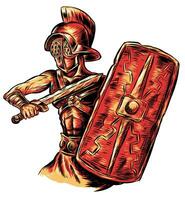 gladiator krigare hand ritade. vektor illustration illustration