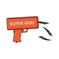 super pistol leksak pistol skjuter dollar räkningar vektor