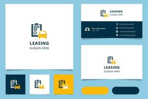 Leasing Logo Design mit editierbar Slogan. branding Buch und Geschäft Karte Vorlage. vektor