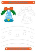 Rückverfolgung Linien zum Kinder. Weihnachten, Weihnachten Glocke, Handschrift trainieren Entwicklung. Vektor eps10