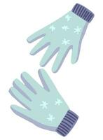 värma handskar, vantar, vinter- tillbehör. färgad tecknad serie klotter av kläder. hand dragen vektor illustration. enda teckning isolerat på vit bakgrund. element för design, skriva ut, klistermärke, kort, dekor.