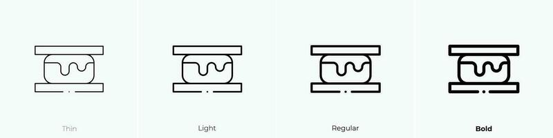 smore Symbol. dünn, Licht, regulär und Fett gedruckt Stil Design isoliert auf Weiß Hintergrund vektor