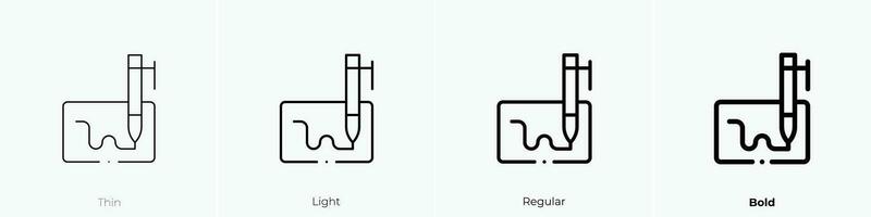 Unterschrift Symbol. dünn, Licht, regulär und Fett gedruckt Stil Design isoliert auf Weiß Hintergrund vektor