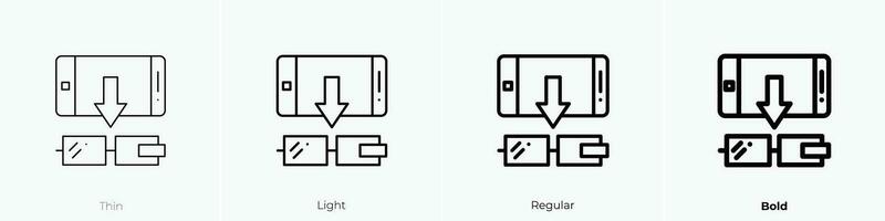 Smartphone Symbol. dünn, Licht, regulär und Fett gedruckt Stil Design isoliert auf Weiß Hintergrund vektor