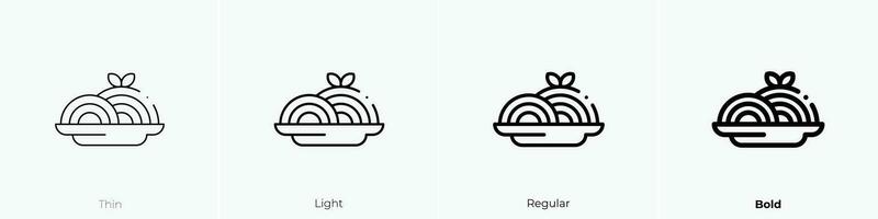 spaghetti ikon. tunn, ljus, regelbunden och djärv stil design isolerat på vit bakgrund vektor