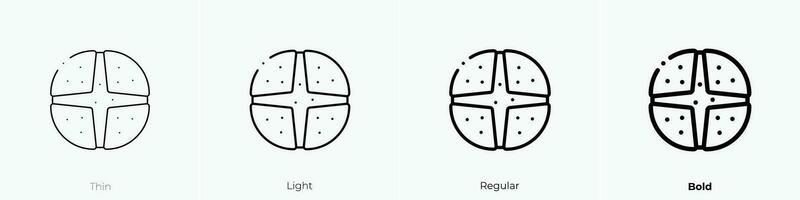 soda bröd ikon. tunn, ljus, regelbunden och djärv stil design isolerat på vit bakgrund vektor