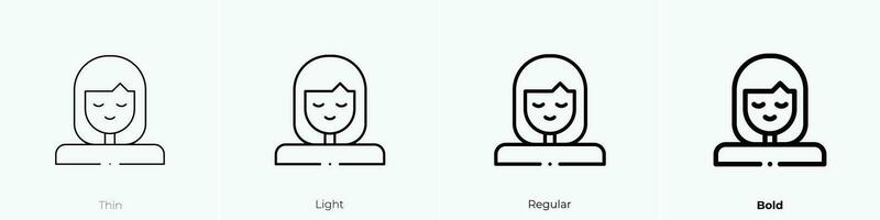 Schlafen Symbol. dünn, Licht, regulär und Fett gedruckt Stil Design isoliert auf Weiß Hintergrund vektor