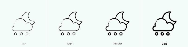 Schnee Symbol. dünn, Licht, regulär und Fett gedruckt Stil Design isoliert auf Weiß Hintergrund vektor