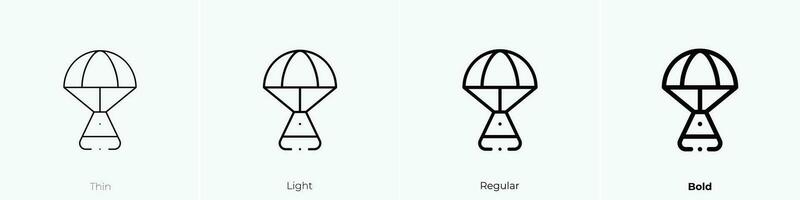 Raum Kapsel Symbol. dünn, Licht, regulär und Fett gedruckt Stil Design isoliert auf Weiß Hintergrund vektor