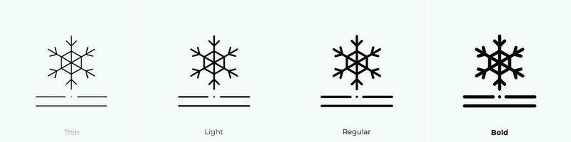 Schnee Beweis Symbol. dünn, Licht, regulär und Fett gedruckt Stil Design isoliert auf Weiß Hintergrund vektor