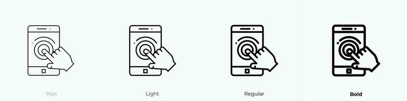 Smartphone Symbol. dünn, Licht, regulär und Fett gedruckt Stil Design isoliert auf Weiß Hintergrund vektor