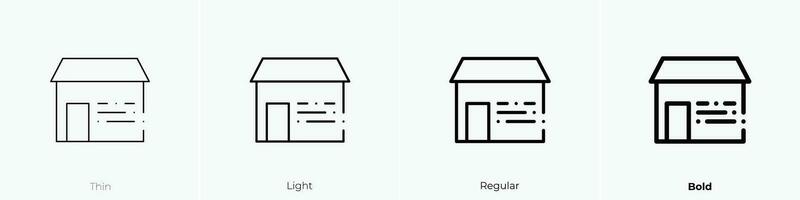 vernetztes Haus Symbol. dünn, Licht, regulär und Fett gedruckt Stil Design isoliert auf Weiß Hintergrund vektor