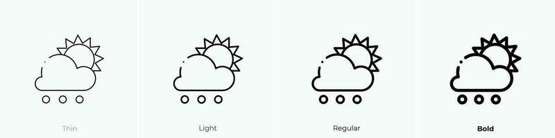 Schnee Symbol. dünn, Licht, regulär und Fett gedruckt Stil Design isoliert auf Weiß Hintergrund vektor