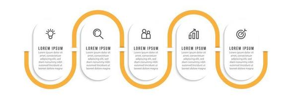 abstrakte Elemente des Graphen, Diagramm mit 5 Prozessen vektor