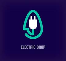 einzigartig elektrisch Stecker Logo im Wasser tropfen. kreativ Wachstum und Unternehmen branding Logo Vorlage. Vektor. vektor