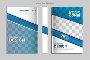 blå företag bok omslag mall design vektor