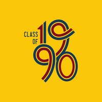 Klasse von 1990 Logo retro Vektor Gelb Hintergrund