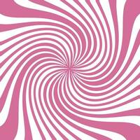 Strudel Rosa radial Hintergrund. Wirbel und Spiral- Hintergrund. Süßigkeiten farbig Hintergrund mit Sonnendurchbruch. bunt rotierend Linien zum Vorlage, Banner, Poster, Flyer. Vektor
