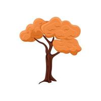 höstträd med gulnade blad platt illustration vektor
