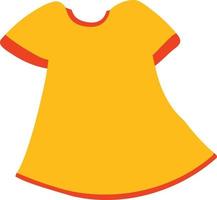 gelbes Kleid niedlicher Outfit-Vektor isoliert auf weißem Hintergrund vektor
