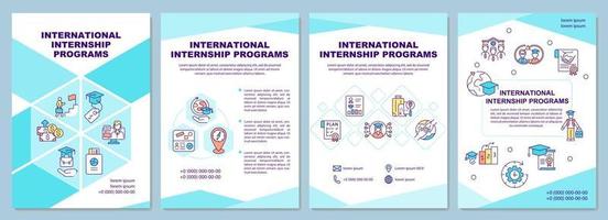 broschyrmall för internationella praktikprogram vektor