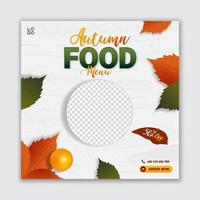 Herbstessenmenü-Social-Media-Bannervorlage vektor