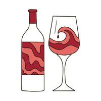 weiblich Hand halten ein Glas mit rot Wein. Jahrgang Gravur stilisiert Zeichnung. Vektor Illustration. Vektor Illustration