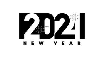 glücklich Neu Jahr 2024 Text Design. 2024 Logo Vektor Design. können Sein verwenden zum Banner, Poster, Kalender, usw.