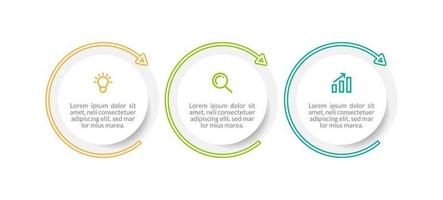 visualisering av tre stegs affärsprocess vektor
