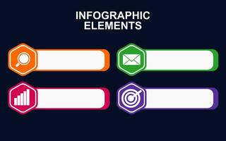 Infografik Element Design mit 4 bunt Schritte zum Präsentation und Geschäft. Infografik Planung Design zum Präsentationen. vektor