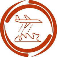 einzigartiges Feuerwehrflugzeug-Vektorsymbol vektor