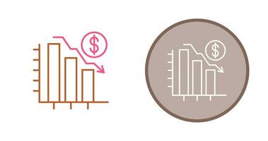 Diagramm nach unten Vektor-Symbol vektor