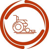 Symbol für die Vektorlinie des Rollstuhls vektor